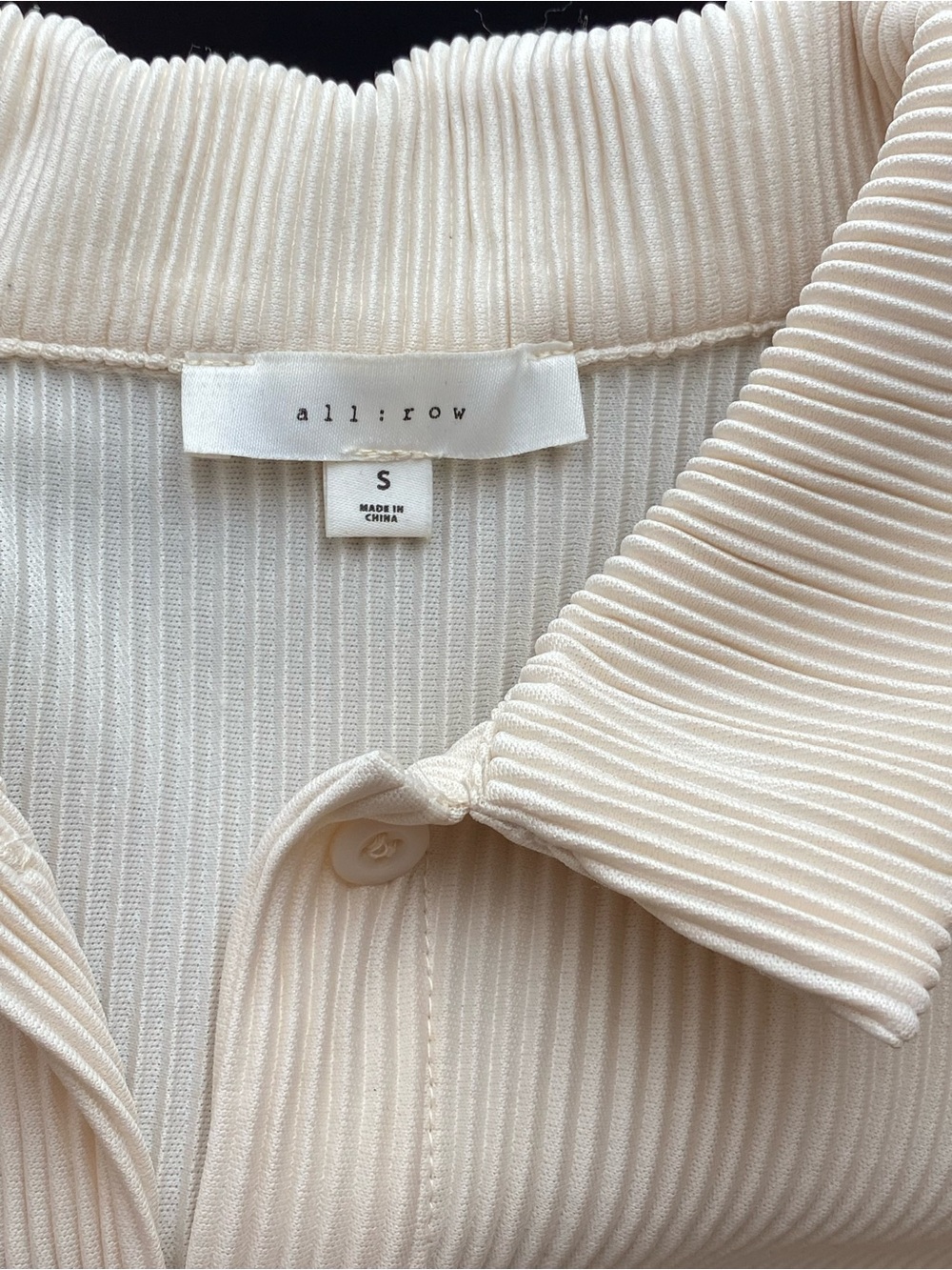 ALL:ROW Cream Ribbed Button-Up Shirt - Picture 3 of 3